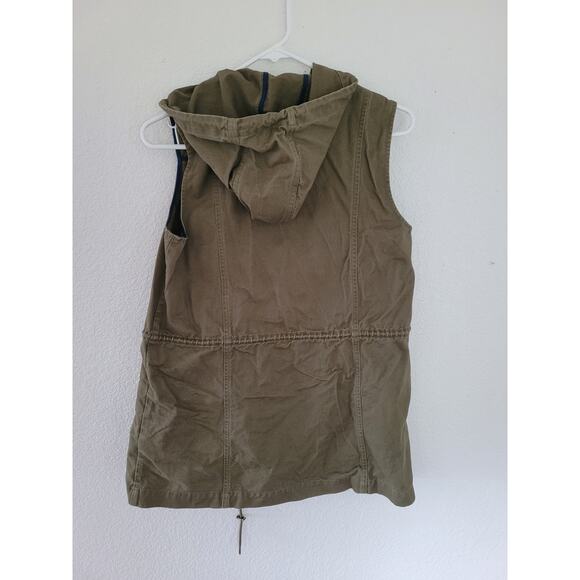 Fervour Women's Army Green Hooded Utility Vest - Small #8/16 - Picture 4 of 5